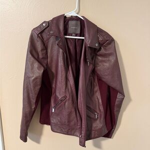 Maurices Burgundy Faux Leather Jacket